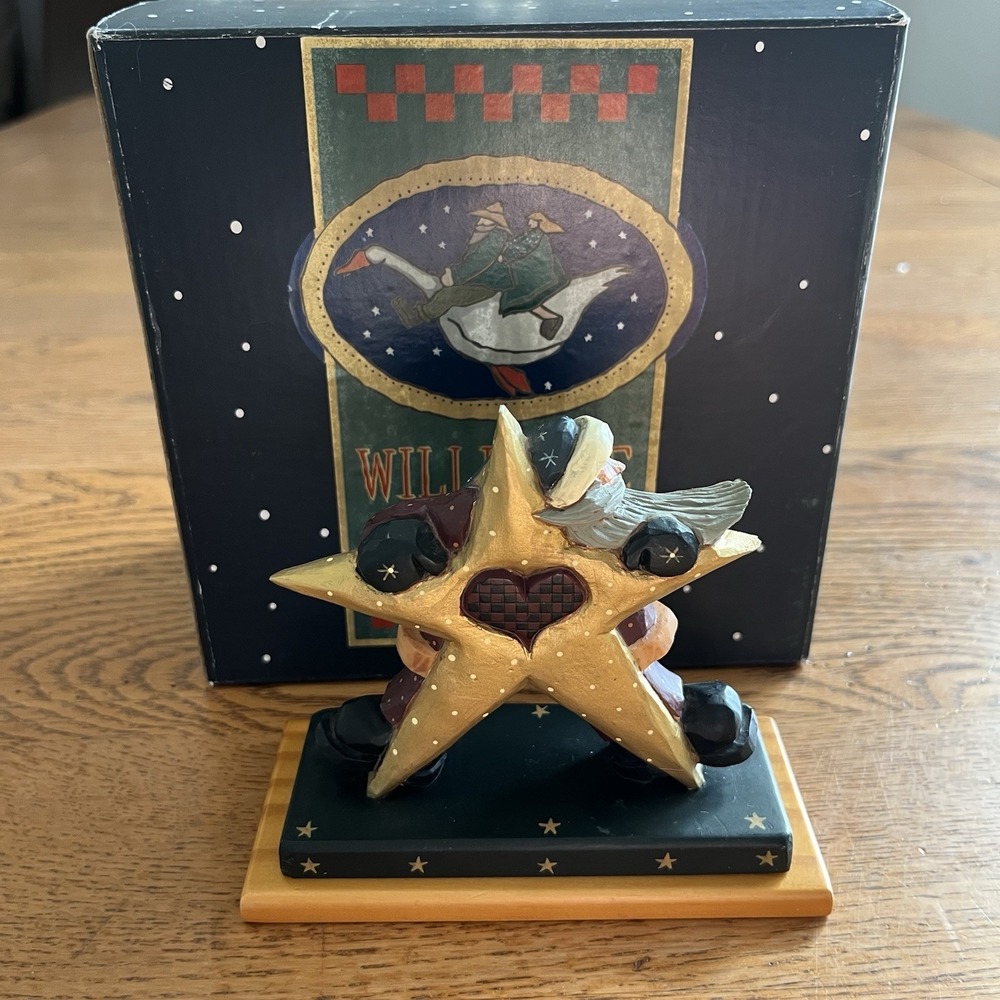 Williraye Studio Snowman Star Blue Bird Figurine 1998 Coyne's & Company WW2242